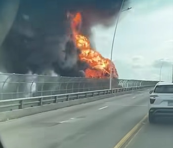 Panamá Oil Terminals indicó que el incidente se produjo en actividades realizadas por un concesionario externo. Tomada de Instagram (captura de video)