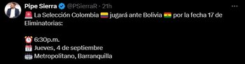 Colombia vs. Bolivia