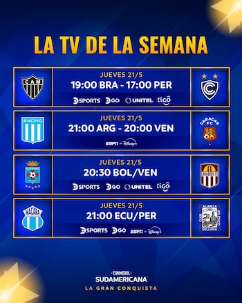 Canal TV del Atlético Mineiro vs Cienciano por Copa Sudamericana 2026. - créditos: Conmebol
