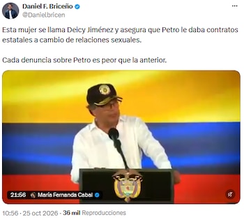 Daniel Briceño pidió esclarecer las acusaciones sobre presuntos contratos - crédito @Danielbricen/X