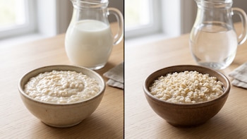Avena con agua o con leche: cuál es la diferencia en sabor y nutrientes