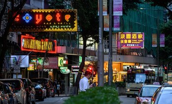 La zona de bares donde