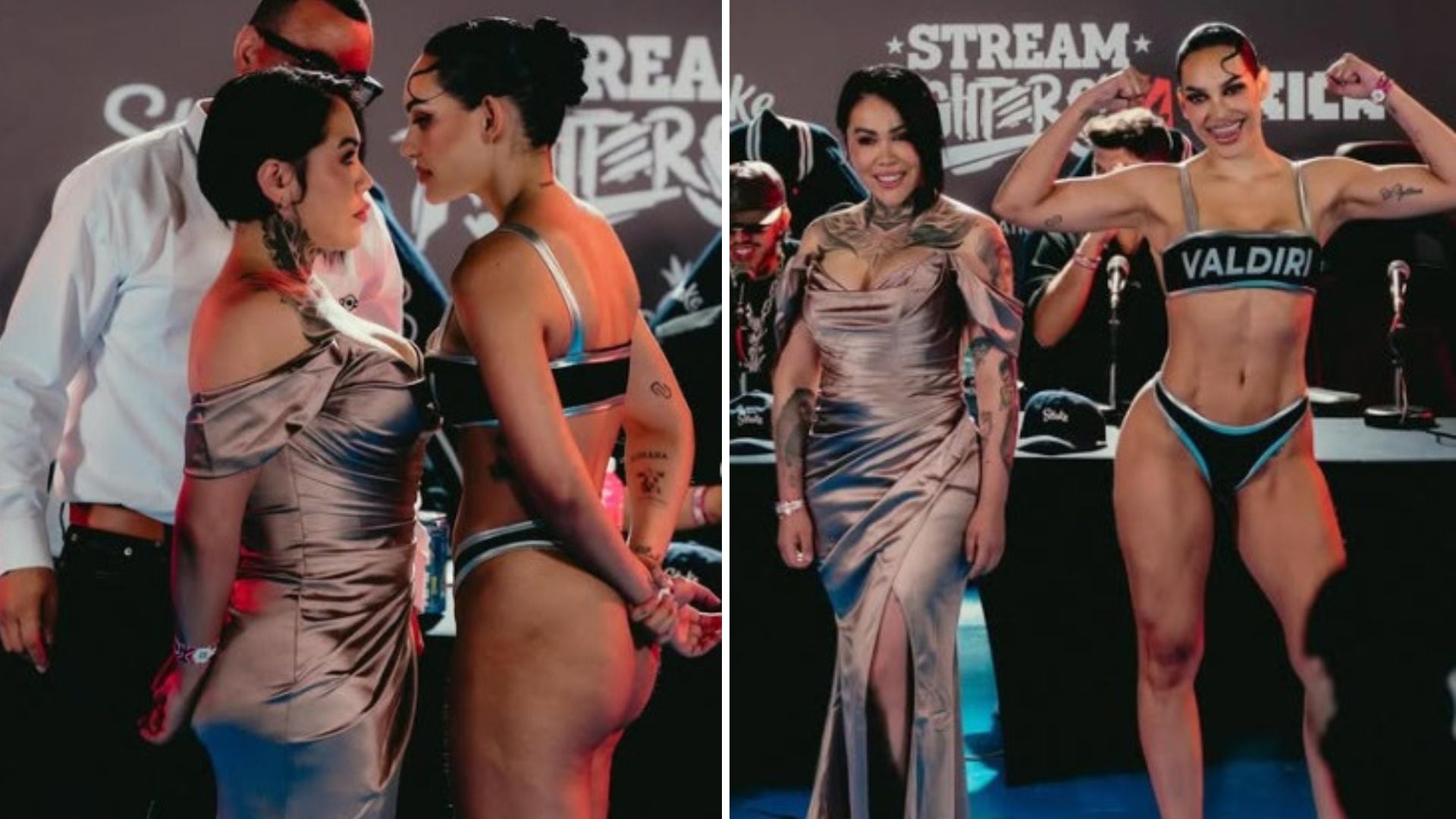 La pelea entre Yina Calderón y Andrea Valdiri en el Coliseo MedPlus de Bogotá terminó abruptamente, generando abucheos y protestas del público - crédito stream_fighters/Instagran