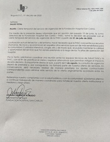 Esta fue la carta que