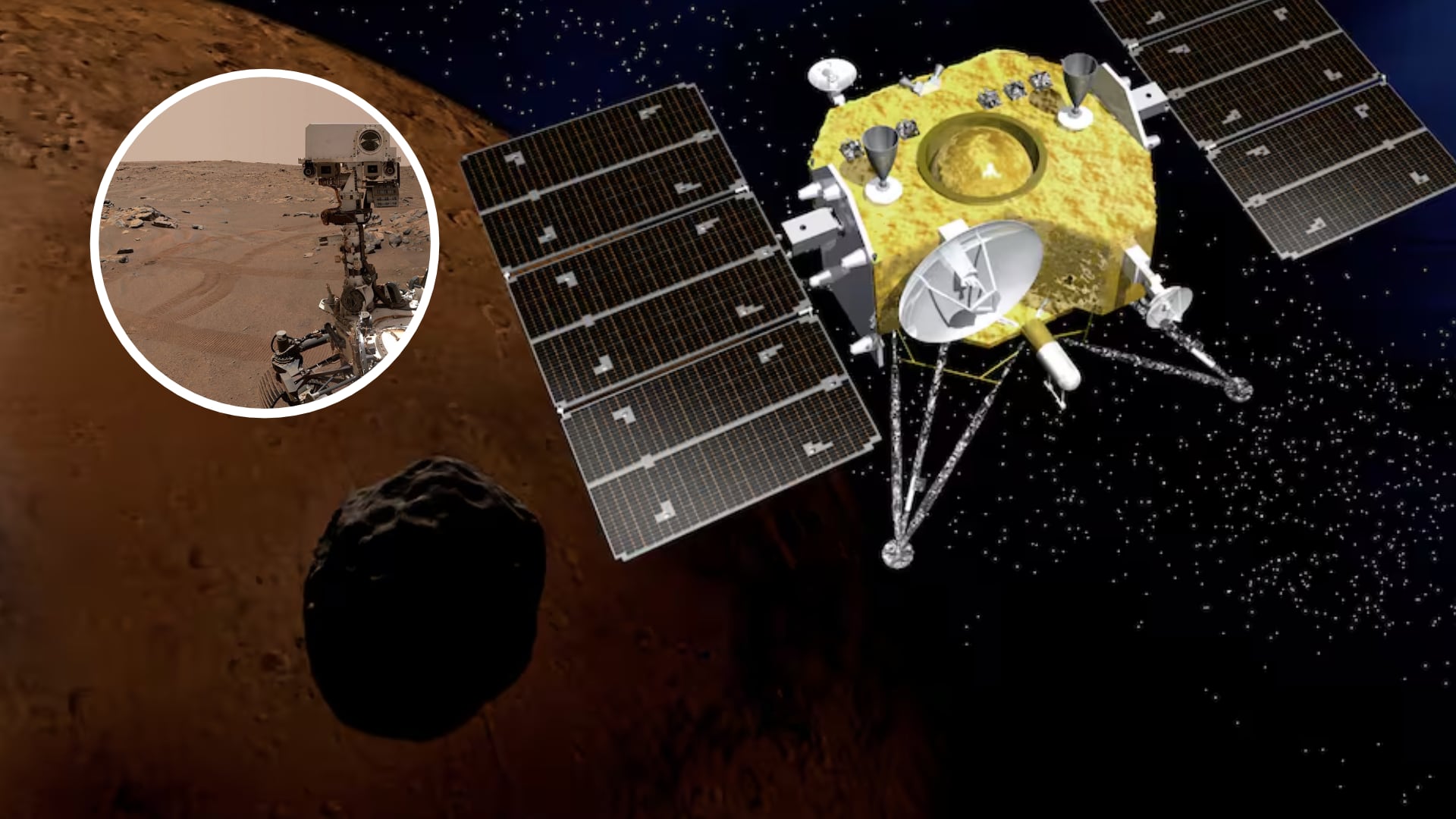 El componente central del espectrómetro Raman bautizado RAX es un láser fabricado en España.
(Composición Infobae: Agencia Japonesa de Exploración Aeroespacial / NASA)