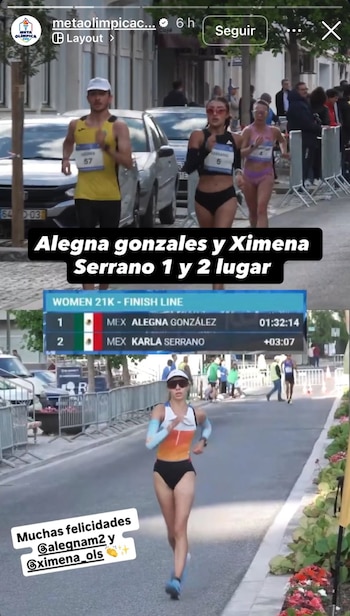 Alegna González conquistó el oro y establecIó nueva marca mexicana al terminar en 1:32:15 horas en el medio maratón. (Instagram/ Meta Olímpica CUU)