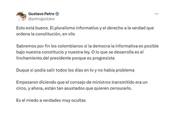 Trino de Gustavo Petro sobre
