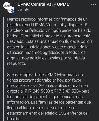 El tiroteo dentro del hospital