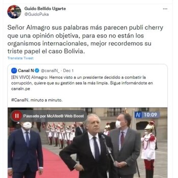 Guido Bellido respondió a Luis