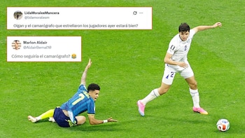 Usuarios en redes sociales le pusieron el toque de humor a la durísima entrada que recibió el camarógrafo por parte de Abdukodir Khusanov tras la barrida a Luis Díaz