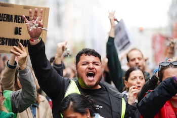 Imagen de una multitudinaria protesta