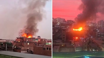 Incendio consume edificio en el Cercado de Lima a metros de la Maternidad