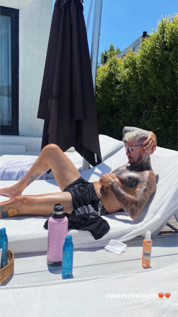 Las tiernas fotos de Milett Figueroa y Marcelo Tinelli: domingo, piscina y sonrisas