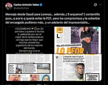 Carlos Antonio Vélez - crédito @velezfutbol/X