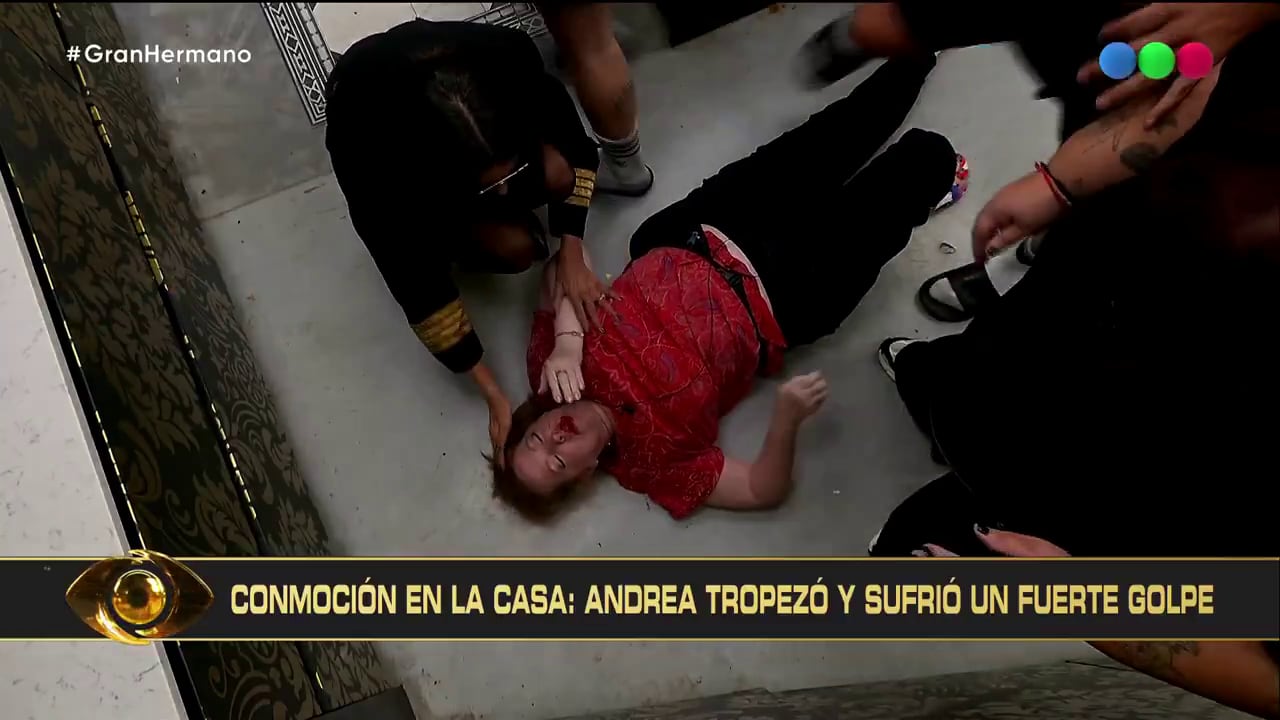 La caída de Andrea del Boca dentro de la casa de Gran Hermano requirió asistencia médica inmediata y evaluaciones posteriores