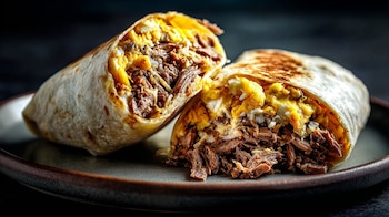 Burritos de machaca con huevo