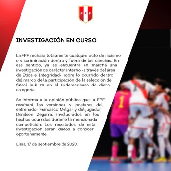La Federación Peruana de Fútbol
