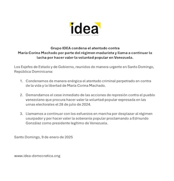 En un comunicado desde Santo