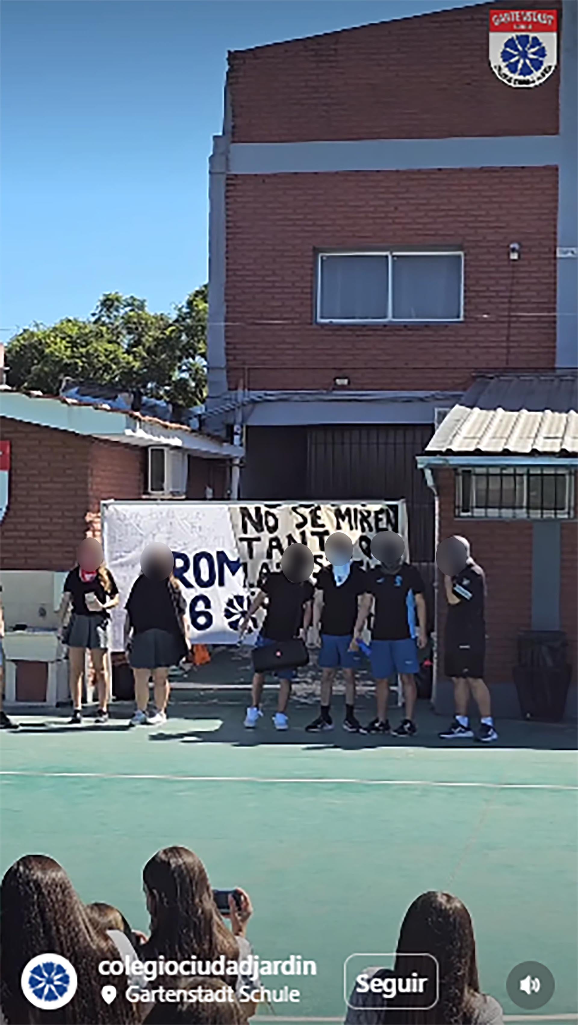 Captura del video institucional que compartieron las autoridades del Colegio Ciudad Jardín Gardenstadt Schule de El Palomar.