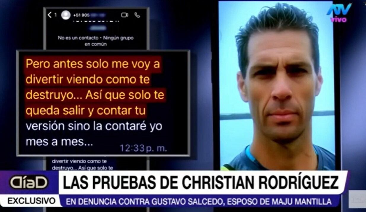 Los mensajes amenazantes de Gustavo Salcedo a la esposa del productor de Maju Mantilla: “Tú y tu hijo van a sufrir las consecuencias”