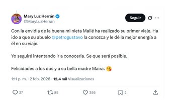Mary Luz Herrán, exesposa de Gustavo Petro, sobre el encuentro con su nieta