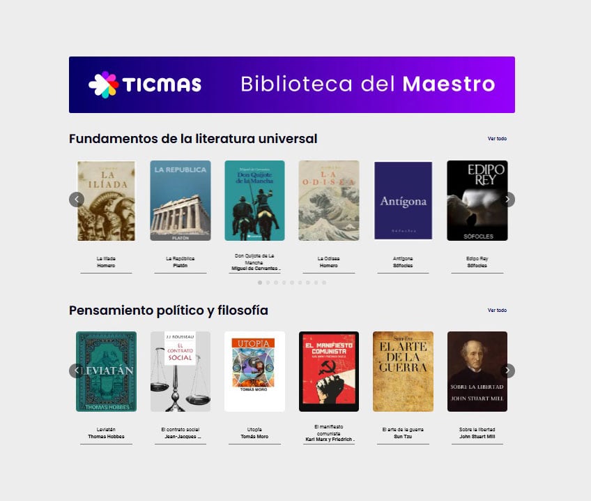 Todos los docentes pueden acceder a cincuenta títulos clásicos de la literatura universal