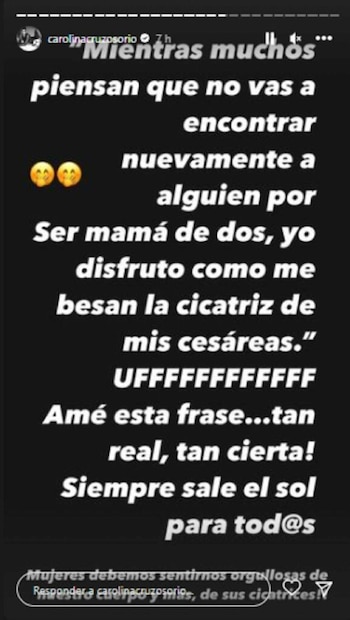 Publicación de Carolina Cruz invitando