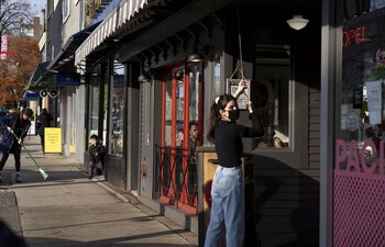 A worker wearing a protective