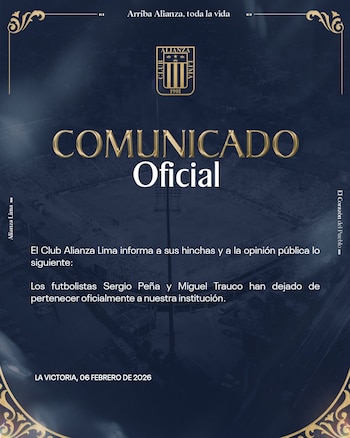 Comunicado oficial de Alianza Lima