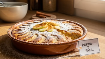 Receta de budín de manzana y canela, rápida y fácil