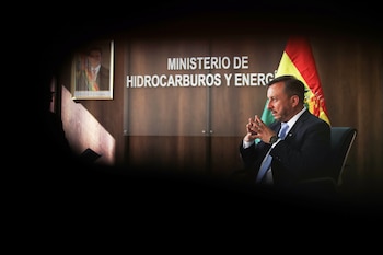 El ministro de Hidrocarburos de Bolivia, Mauricio Medinaceli, durante la entrevista mantenida con EFE en La Paz. EFE/ Luis Gandarillas