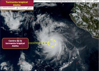 Tormenta Tropical Aletta se alejará