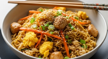 El arroz frito con ramen