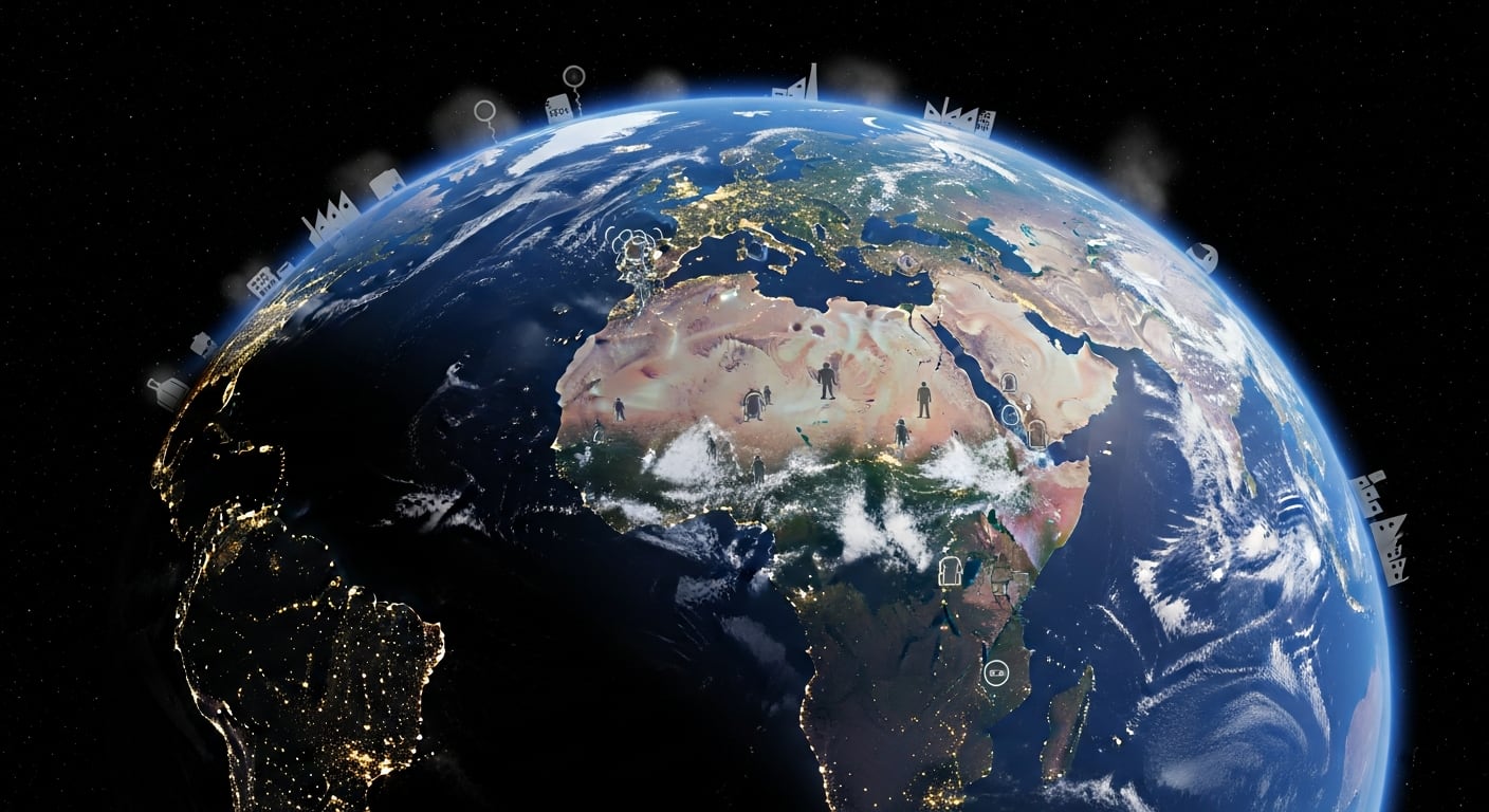 El brillo nocturno de la Tierra creció un 16% entre 2014 y 2022, según datos satelitales respaldados por la NASA (Imagen Ilustrativa Infobae)