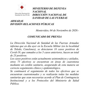 El comunicado de la Dirección