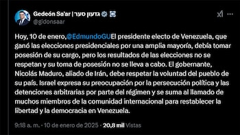 El mensaje publicado por el