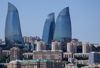 Una vista de Bakú, Azerbaiyán,
