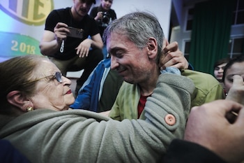 Máximo Kirchner, en su visita a Paraná, este sábado