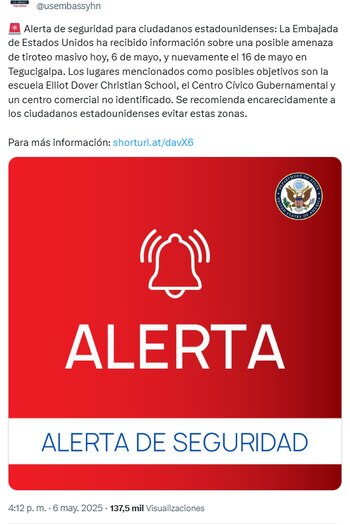 Estados Unidos advirtió sobre una