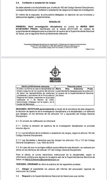 La Procuraduría Delegada Disciplinaria