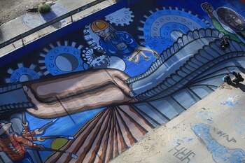 Fotografía de un mural en