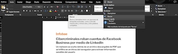 Buscar opciones en Microsoft Word
