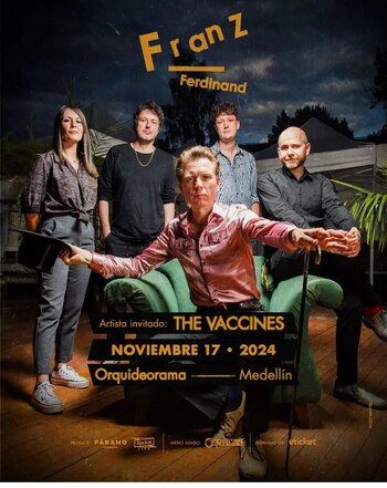 Cartel oficial del concierto de Franz Ferdinand en Medellín - Crédito Paramo