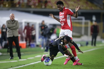 Bogotá. Septiembre 11 de 2026. Independiente Santa Fe enfrenta a Deportes Tolima, por encuentro válido de la fecha 10 de la Liga BetPlay ll 2026, en el Estadio Nemesio Camacho El Campín. (Colprensa - Cristian Bayona).