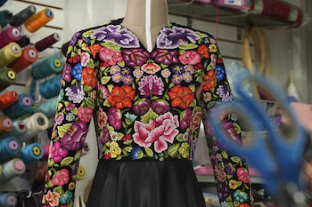 Este fue el vestido usado por la presidenta. (Foto: Presidencia)