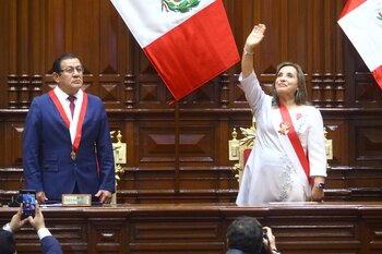 La presidenta de Perú, Dina