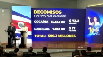 Las autoridades aseguraron haber decomisado 22,5 toneladas de droga, cuyo valor fue estimado en más de USD 90 millones. Crédito: Presidencia de la República