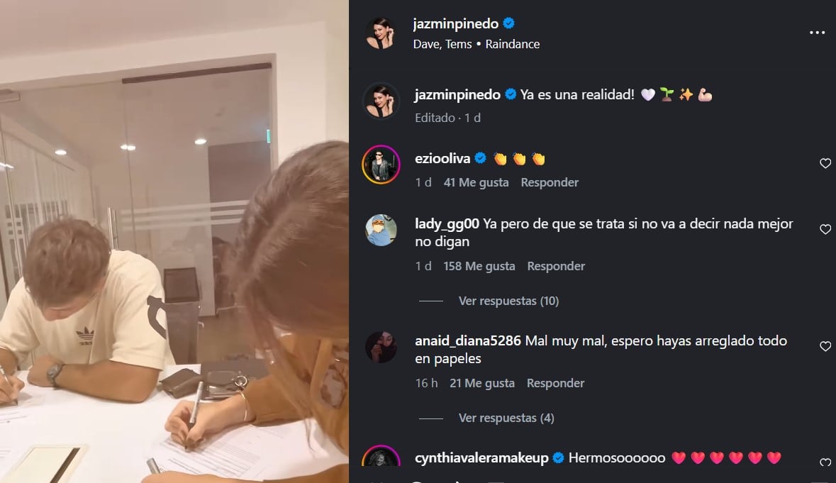 ¿Embarazo? Jazmín Pinedo impacta con video junto a su novio y aclara: “Ya es una realidad”. @jazmínpinedo.