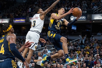Los Indiana Pacers, actuales campeones de la Conferencia Este, tendrán su debut oficial en México con la presencia de su referente Tyrese Haliburton. (Foto: Trevor Ruszkowski-USA TODAY Sports)