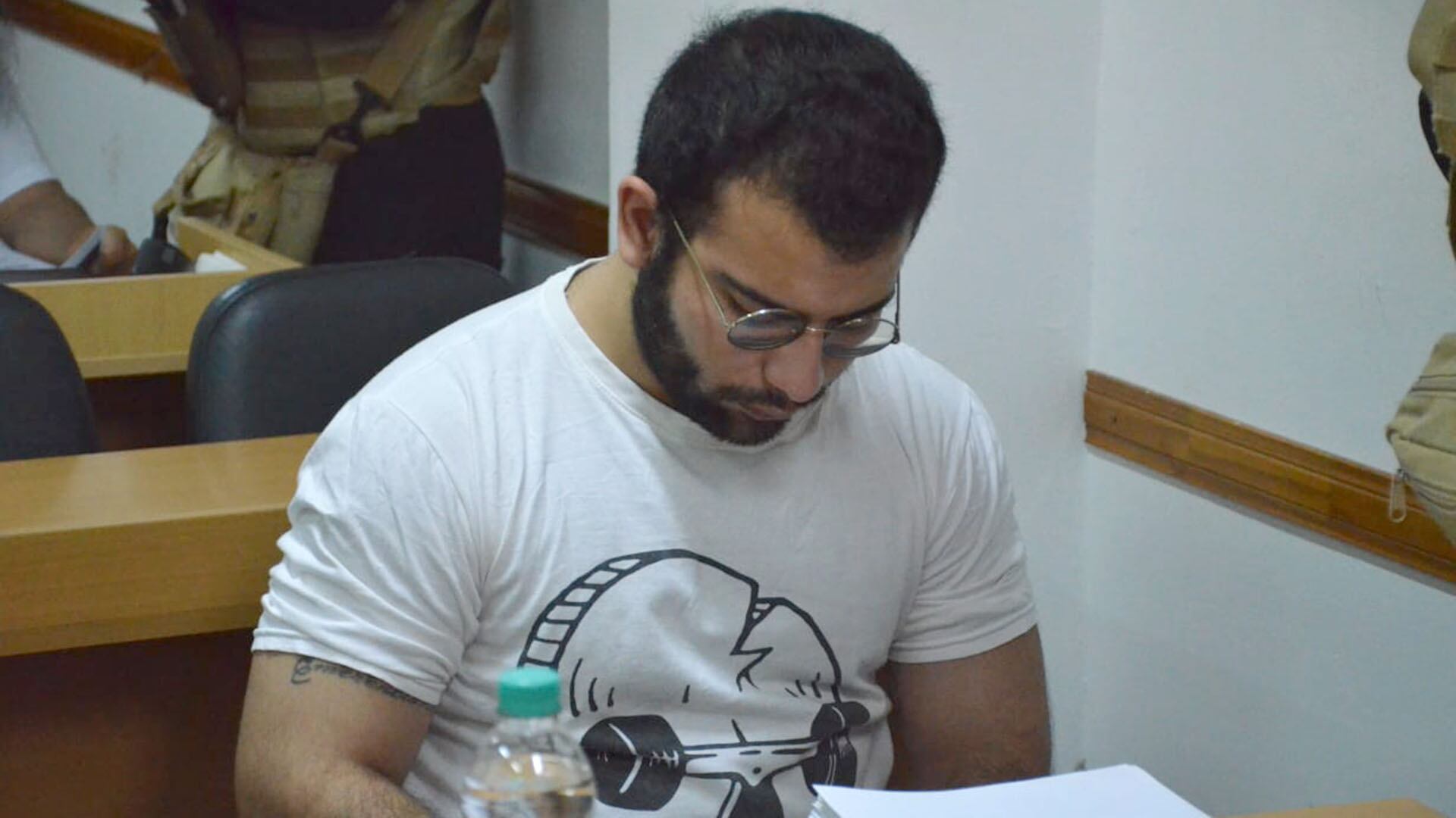 César Sena durante la segunda audiencia de cesura por el femicidio de Cecilia (Edgar Aguirre)